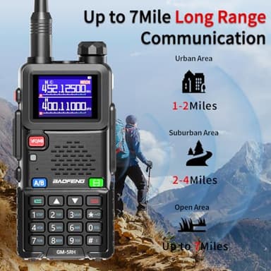 BAOFENG Radio GMRS Radio Handheld Long Range Rechargeable GMRS Repeater Two Way Radio with NOAA Weather Receiving,999 Channels,2500mAh Battery,USB-C Charger for Hunting Survival Gear,2Pack - Image 5