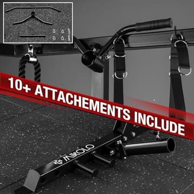 Mikolo Power Cage, 2000LB Power Rack with Independent Dual Pulley System, Multi-Function Home Gym Workout Machine for Cable Crossover (Black) - Image 9