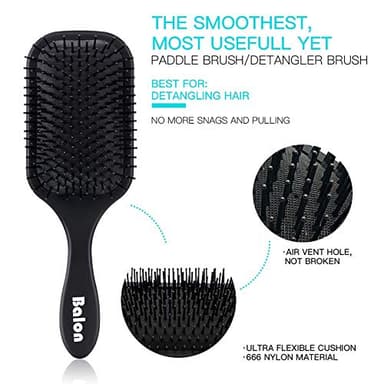 Balon Hair Brush for Women and Men, 4Pcs Paddle Brush Detangling Brush Hair Comb Set for Long Thick Thin Curly Hair, Hairbrush Great On Wet or Dry, No More Tangle - Image 2