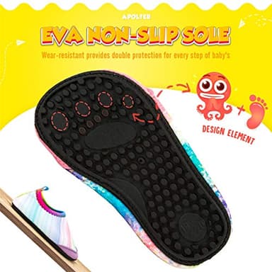 Apolter Baby Boys and Girls Swim Water Shoes Barefoot Aqua Socks Non-Slip for Beach Pool Toddler Kids - Image 5