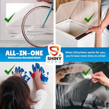 8-Pack - Clear Wall & Door Protector from Dog Scratching - Anti Cat Couch Guard Plastic Sheets, Furniture Self-Adhesive Removable Sticky Tape, Transparent Thick Sofa Scratch Deterrent Frame Cover Film - Image 4