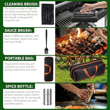 120 Pcs Griddle Accessories Kit for Blackstone - Perfect Flat Top Grill Accessories for Outdoor, Professional Round Melting Dome with Cast Iron Smash Burger Press for Barbecue. - Image 6