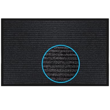 LuxUrux Durable Rubber Doormat, 3x5 Black Door Mat, Indoor Outdoor, Easy Clean, Waterproof, Low-Profile Mats for Entry, Patio, Garage, High Traffic Entrance Ways (3 x 5 Feet, Black) - Image 1
