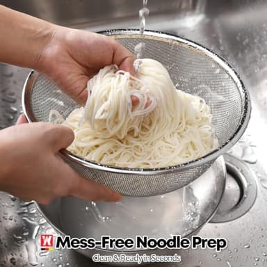 WAGENSTEIGER Stainless Steel Mixing Bowl and 3-Legged Colander Set, Multipurpose Kitchen Basket with Fine Mesh Colander, Salad Mixing Bowl with Strainer, Rinsing Vegetables & Fruits (22cm / 8.66") - Image 5