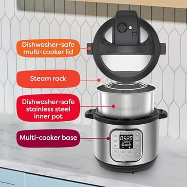 Instant Pot Duo 7-in-1 Mini Electric Pressure Cooker, Slow Rice Cooker, Steamer, Sauté, Yogurt Maker, Warmer & Sterilizer, Includes Free App with over 1900 Recipes, Stainless Steel, 3 Quart - Image 8