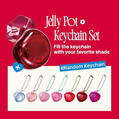 fwee Glowy Jelly Pot + Keychain SET | Dewy Jelly Lip & Blush Color, Tinted Glow Jelly Balm, Dewy Buildable Finish – Rosy Glaze (Dusty Rose) | 0.14 oz - Image 2