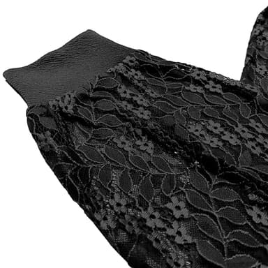 Black Church Dresses for Women Pencil Work Dresses Lace Batwing Sleeve V Neck Bodycon Dress Elegant Cocktail Party Black XL - Image 5