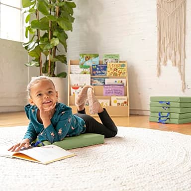ECR4Kids SoftZone Floor Cushions, Square, Flexible Seating, Fern Green, 6-Piece - Image 8