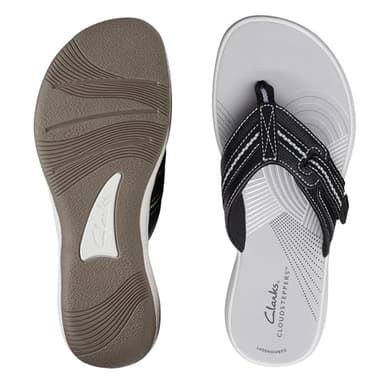 Clarks Women's Brinkley Jazz Flip Flop, Black Synthetic, 8 - Image 9
