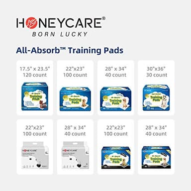 HONEY CARE All-Absorb Puppy Training Pads | Doggie Potty Pads Absorb Eliminating Urine Odor, Ultra Charcoal Dog Pee Pad (Carbon, L 22x23 inch, 100ct) - Image 4