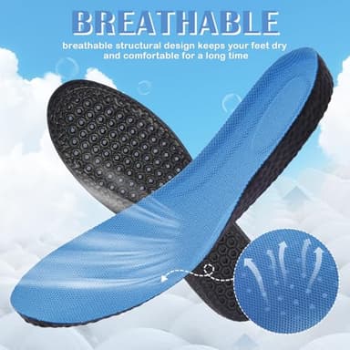 Eimocs 2 Pairs Memory Foam Insoles for Men/Women, Providing Shock Absorption and Cushioning for Tired Feet, All-Day Comfort Shoe Inserts - Image 4
