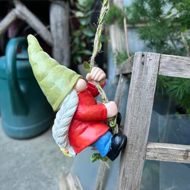 WSHMZYHOME Hanging Gnome Garden Statue Decoration,Climbing Garden Gnomes Statue Figurine Ornament for Indoor Outdoor Home Garden Decor,Gift for Women,mom - Image 3