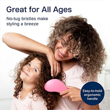 Crave Naturals Glide Thru Hair Brush - Detangler Brush for Curly, Straight, Wet or Dry Hair - Gentle Detangling Brushes for Adults, Kids, Toddlers - Hair Accessories for Women, 7.5x3 - Pink - Image 5