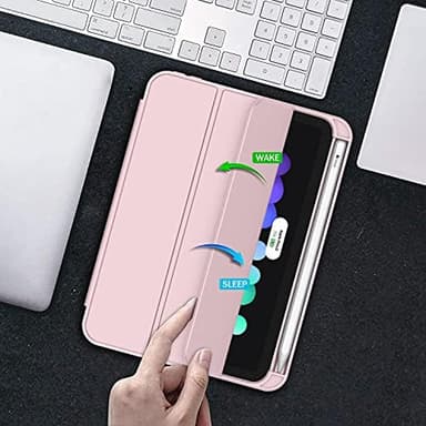 ZryXal for iPad mini 7 Case A17 Pro 2024/iPad Mini 6 Case 2021 8.3 Inch with Pencil Holder, iPad mini 7th/6th Generation Case with Soft TPU Back and Auto Sleep/Wake, Pink - Image 5