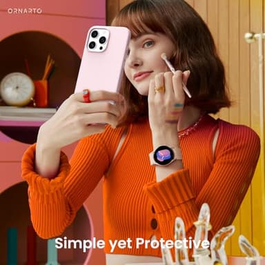 ORNARTO Compatible with iPhone 16 Pro Max Case 6.9", Slim Liquid Silicone 3 Layers Soft Gel Rubber Shockproof Protective Case with Anti-Scratch Microfiber Lining-Chalk Pink - Image 6