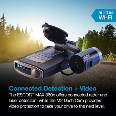 Escort MAX 360c Radar Detector with M2 Smart Dash Cam & OBDII Cord Bundle - Image 2