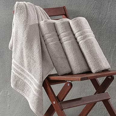 Hawmam Linen Ice Silver Bath Towels 4 Pack Soft and Absorbent, Premium Quality Perfect for Daily Use 100% Cotton Towel 600 GSM - Image 2