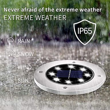 INCX Solar Lights for Outside,12 Pack Solar Lights Outdoor Waterproof, Solar Garden Lights Landscape Lighting for Patio Pathway Lawn Yard Deck Driveway Walkway, Cold White - Image 2