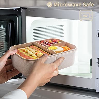 MISS BIG® Bento Box,Bento Box Adult,Lunch Box,Leak Proof Lunch Containers,No BPAs and No Chemical Dyes Bento Lunch Box,Dishwasher and Microwave Safe Lunch Containers for Adults(1900ml White) - Image 6