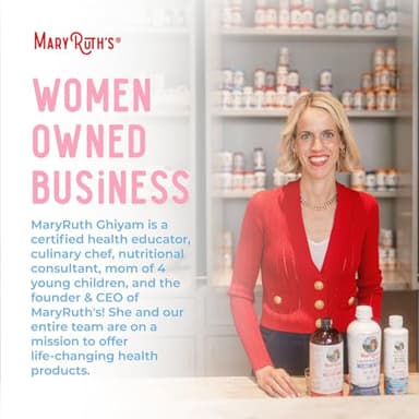 MaryRuth Organics Women's Multivitamin+Lustriva Hair Growth Liposomal | Biotin 10000mcg | Clinically Tested for Thicker Hair, Wrinkles, Fine Lines, Skin Care with Ashwagandha&Maca Root | 15.22 Fl Oz - Image 9