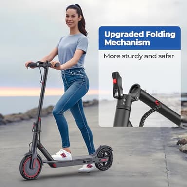 Electric Scooter, 8.5" /10" /14" Tire, 16/19/22 Mph Top Speed, 16/22/27/28/49 Miles Long Range, Folding Escooter for Adults and Teens with Dual Braking,Dual Suspension, App - Image 3