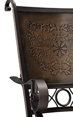 Powell Company Big and Tall Copper Stamped Back Barstool with Arms Bar Stool, Bronze - Image 14