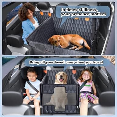 Chumajor 3-in-1 Convertible PU Leather Dog Car Seat Extender & Booster Seat – 400lb Capacity, Waterproof, Hard Bottom, Scratch-Proof Hammock for Cars & SUVs-L - Image 4