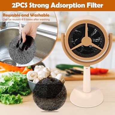 Anglekai Portable Range Hood for Cooking, 2 Speed Desktop Exhaust Fan for Smoking with 2P Filter/Towel, Adjustable Desktop Range Hood for BBQ Kitchen - Image 2