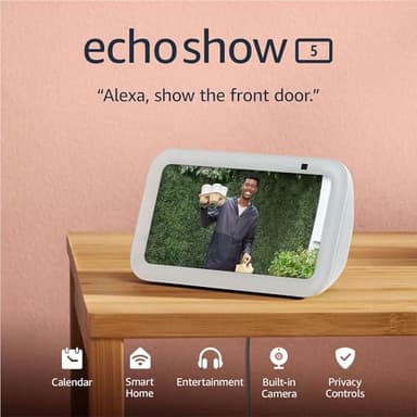 Amazon Echo Show 5 (newest model), Smart display with 2x the bass and clearer sound, Glacier White - Image 8