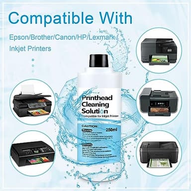 Printhead Cleaning Kit Inkjet Printer 250mL, Printer Cleaning Kit for Epson Ecotank, Print Head Cleaner Solution for HP Printhead, Print Head Cleaner for Canon G3070 G3020 Print Head Cleaner Solution - Image 2