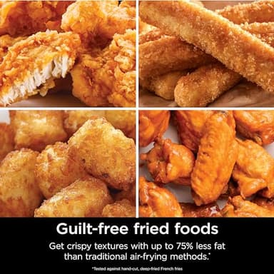 Ninja | Air Fryer | 6.5 QT Pro XL Capacity fits 9lbs of Wings | 6-in-1 Max Crisp, Air Fry, Roast, Bake, Reheat & Dehydrate | Nonstick Basket, Crisper Plate & Recipe Guide | Grey | AF181 - Image 8