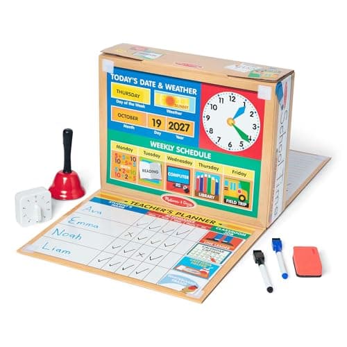 Melissa & Doug School Time! Classroom Play Set Game - Be Teacher or Student - FSC Certified - Image 1