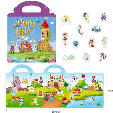 Reusable Sticker Book for Kids, Fairy Stickers Educational Learning Toys Travel Stickers Activity Books for Toddler Girls Boys Age 3+ Birthday Gifts - Image 2
