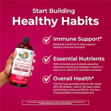 MaryRuth Organics Liquid Morning Multivitamin for Women, Men & Kids | Vitamin A C D E B6 B12 Biotin Zinc | Beauty | Vegan | Non-GMO | Gluten Free | 32 Servings - Image 5