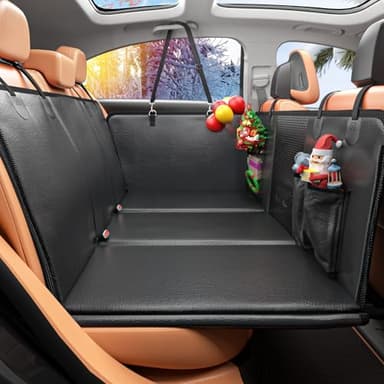 HOB4U Back Seat Extender for Dogs, PU Leather Dog Car Seat Cover for Back Seat with Hard Bottom, 100% Waterproof, Scratch Proof and Anti Slip Dog Hammock for Cars and SUVs, Holds 400 lbs - Image 1