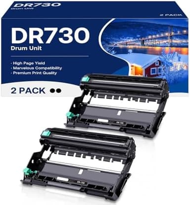 Compatible DR730 Drum Unit Replacement for Brother DR-730 DR 730 to Use with MFC-L2710DW MFC-L2750DW HL-L2395DW HL-L2370DW HL-L2350DW HL-L2390DW DCP-L2550DW Printer (2 Pack, NOT Toner - Image 2