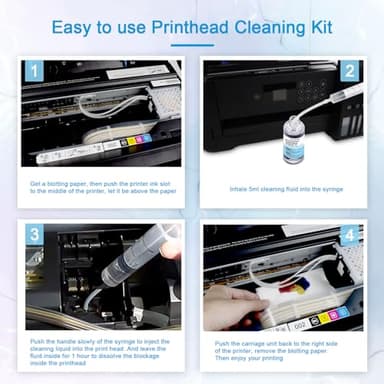 Printhead Cleaning Kit Inkjet Printer 250mL, Printer Cleaning Kit for Epson Ecotank, Print Head Cleaner Solution for HP Printhead, Print Head Cleaner for Canon G3070 G3020 Print Head Cleaner Solution - Image 6