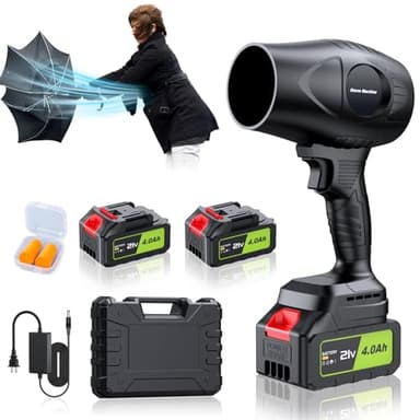 Electric-Cordless-Leaf-Blower - 600000RPM Handheld Leaf Blower - 2 X 4.0Ah Batteries and Charger Included, Lightweight Leaf Blowers for Patio Cleaning Deep Black - Image 1