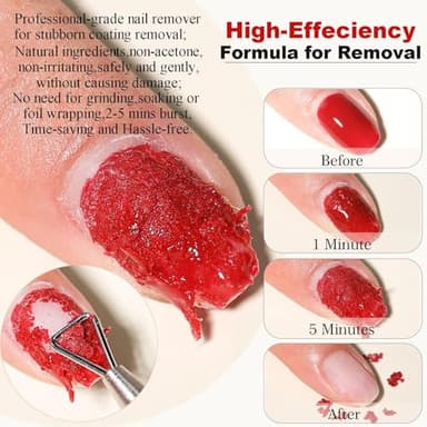 Gel Nail Polish Remover,Gel Remover for Nails No Need to Soak or Wrap, Quickly Remove Nail Polish in 2-5 Minutes, Professional Nail Remover Kit - Image 3