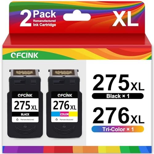 PG-275XL CL-276XL Compatible for Canon 275 and 276 Ink Cartridges PG-275 CL-276 275XL 276XL for Cannon Ink 275 276 for Canon PIXMA TR4700 TR4720 TR4722 TS3500 TS3522 TS3722 Printer - Image 1