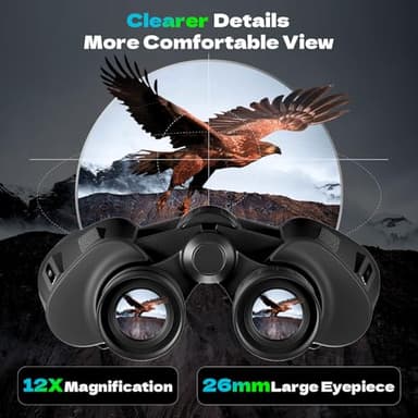 12x40 HD Binoculars for Adults and Kids High Powered, Clear Large View & Low Light Night Vision, Waterproof Binoculars for Hunting, Birds Watching, Cruise Ship, Theaters, Travel and Stargazing - Image 3