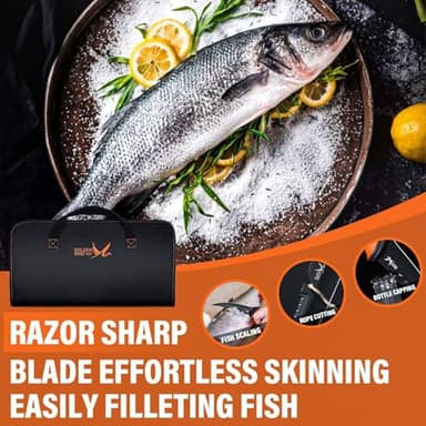 Golden Bird Filleting Knife Set - 5 Pcs Fishing Knife 5Cr15Mov Boning Knives with Protective Sheath, Sharp Blade for Meat Cutting, Non-Slip Handles Knives for with Storage Bag - Image 2