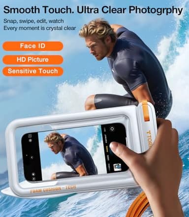 TORRAS IP68 Waterproof Phone Pouch Double Space, Floating Waterproof Phone Case with Lanyard for iPhone 17 Pro Max 16 15 14 S25 S24, Phone Dry Bag Vacation Cruise Ship Travel Essentials 7.0'', White - Image 6