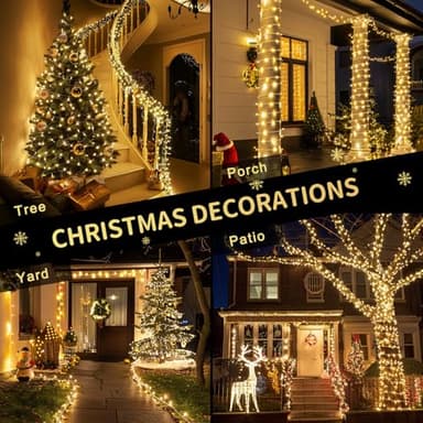 JMEXSUSS 200 LED Christmas Lights Indoor Outdoor, Connectable Warm White Christmas Tree Lights Clear Wire, 66 Ft Twinkle Fairy String Light Plug in for Bedroom Wedding Xmas Tree Decorations - Image 5