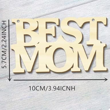 12PCS Mothers Day Unfinished Wood Crafts for Kids School Classroom, DIY Coloring Best MOM Wood Crafts,School Classroom Home Fun Activities - Image 3