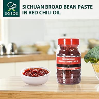 Soeos Sichuan Broad Bean Paste with Chili Oil 28.22oz (800g), Hongyou Doubanjiang, Pixian Doubanjiang Chili Paste, Ingredient for Sichuan Cuisine, Fermented Bean Paste, Red Bean Paste, Chili Paste. - Image 3