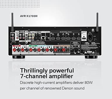 Denon AVR-X1700H 7.2ch 8K Home Theater Receiver with 3D Audio, Voice Control, and HEOS Built-in (Renewed) - Image 3