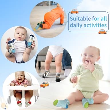 Tphon Non Slip Kids Toddler Socks with Grippers Baby 12 Pairs Anti Skid Socks for Boys Girls for 1-3 Year Children - Image 4