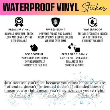 VOTANTA (3 Pcs, 3 inch) - Just Because You're Offended Doesn't Mean You're Right Sticker, Charlie Kirk Quote Stickers, Freedom Patriotic Republican Gifts Decoration for Laptops, Phones, Water Bottles - Image 3