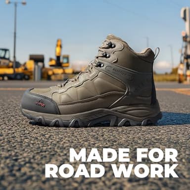 NORTIV 8 Waterproof Steel Toe Boots for Men Slip Resistant Safety Industrial Boots Paladin-Steel,Size 10.5,Olive - Image 8